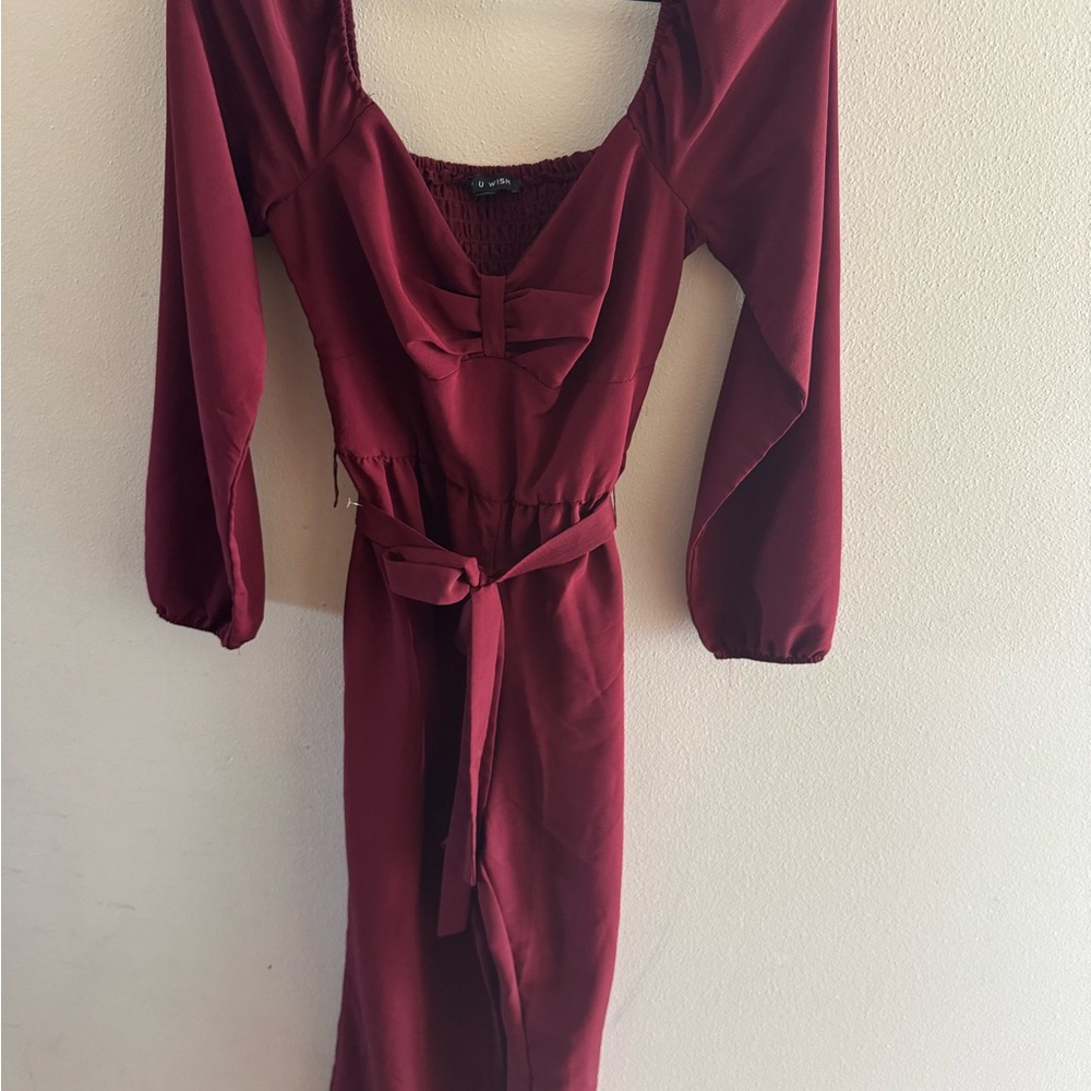 As U Wish Red Cocktail Jumpsuit